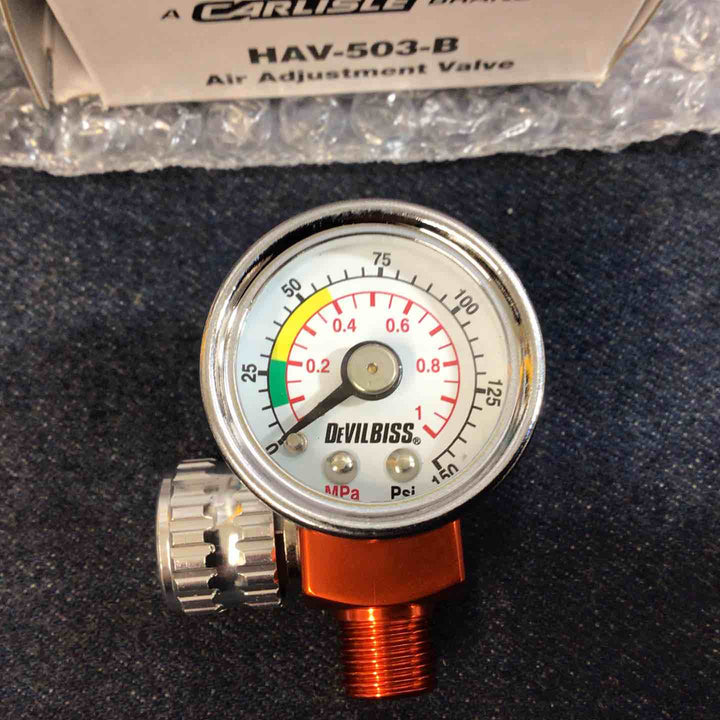 【未使用品】DEVILBISS デビルビス 1.8mm口径 スプレーガン 【塗料カップ + 手元エアバルブ + LEDライト】 セット品【八潮店】