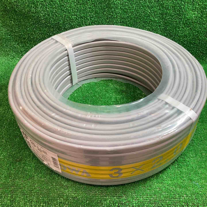 【未使用】協和電線工業(KYOWA) VVFケーブル 2.0mm×3芯 100m巻 (灰色)【川越店】