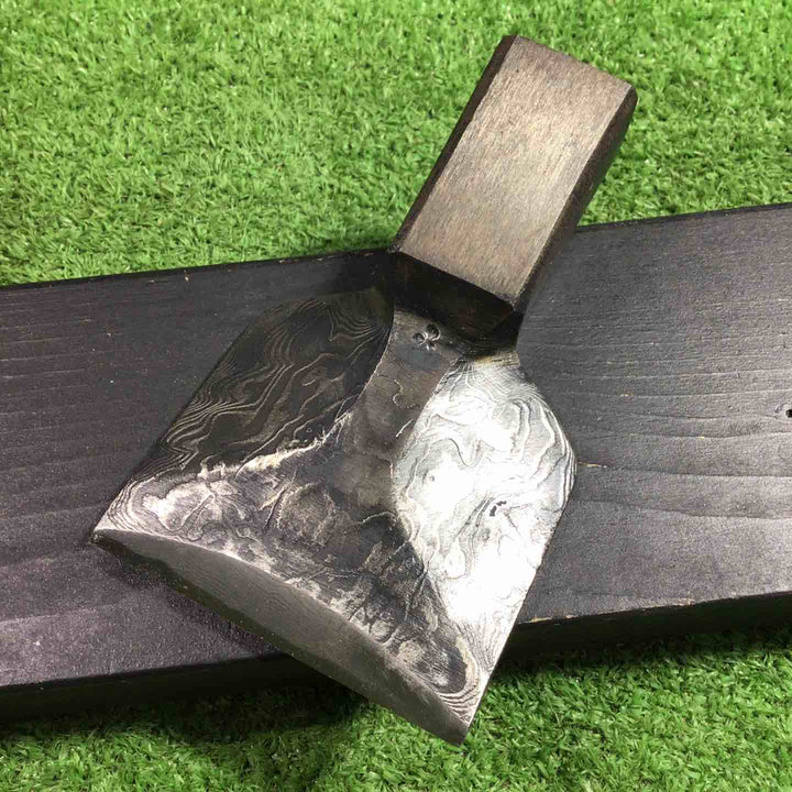 高木順一作 釿 ちょうな 手斧 刃のみ 墨流し 全長約125mm 【川口店】