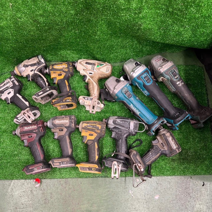 makita/HiKOKI　ｺｰﾄﾞﾚｽ 工具　18V / 14.4V インパクト / グラインダまとめて　12点　ジャンク　【桶川店】