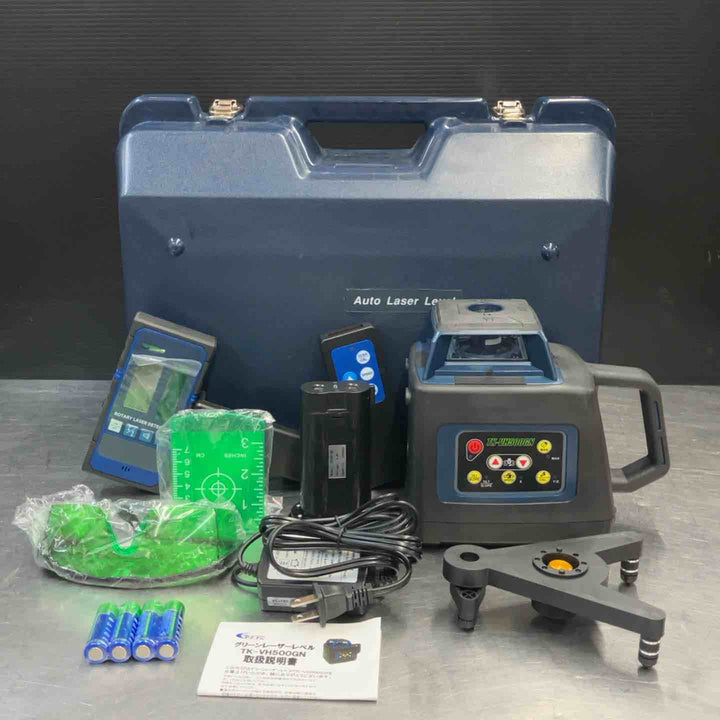 【未使用品(店頭展示品)】 テクノ販売(LTC) 回転レーザー TK-VH500GN レーザー墨出し器 フルセット品 バッテリー2個付き 【東大和店】