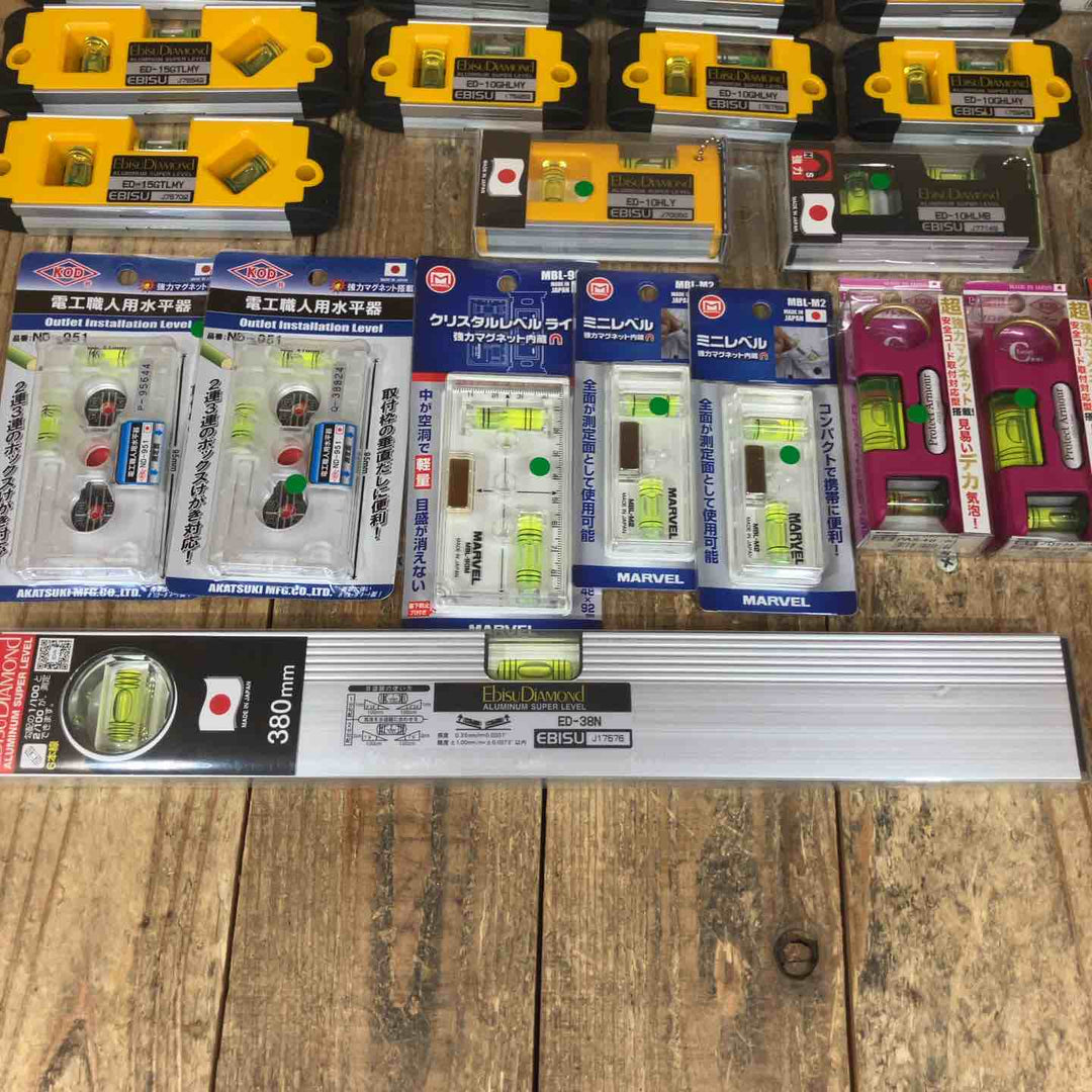 まとめ売り特価！【未使用品】水平器 まとめ売り 45個セット エビス KOD マーベル シンワ SK11 磁石モデル マグネット付き【所沢店】