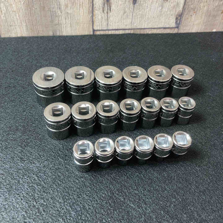 【中古美品】ブルーポイント(BluePoint)3/8インチ シャローソケット 6角6P(BLPSM386-3824) 6㎜-24㎜ 19個 Snap-on【東大和店】