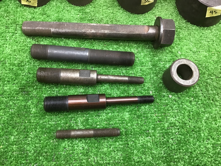 【中古品】油圧パンチダイスセット　角・丸パンチセット　10個　角2個(35～45mm)　丸8個(28～92mm)【富山店】◇N