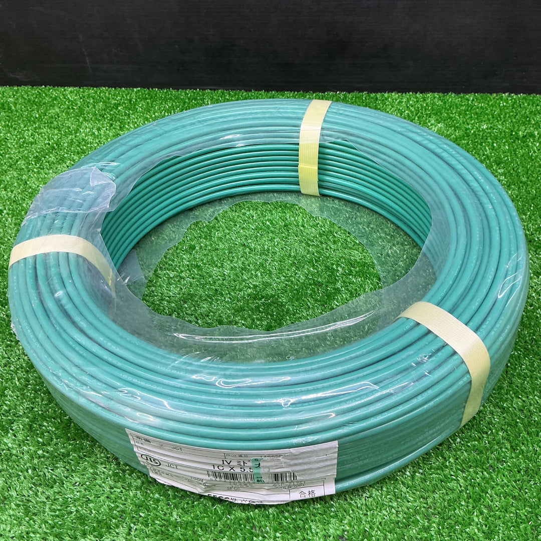 【未使用品】SFCC株式会社 IV線 5.5SQ 緑 100m巻 600V ビニル絶縁電線【電材館越谷店】