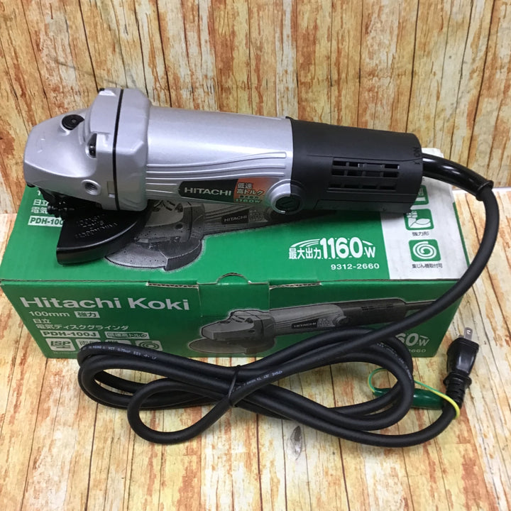 〇ハイコーキ(HIKOKI ※旧:日立工機) 電気ディスクグラインダー 砥石外径100mm AC100V 760W 低速高トルク形 PDH-100J【川崎店】