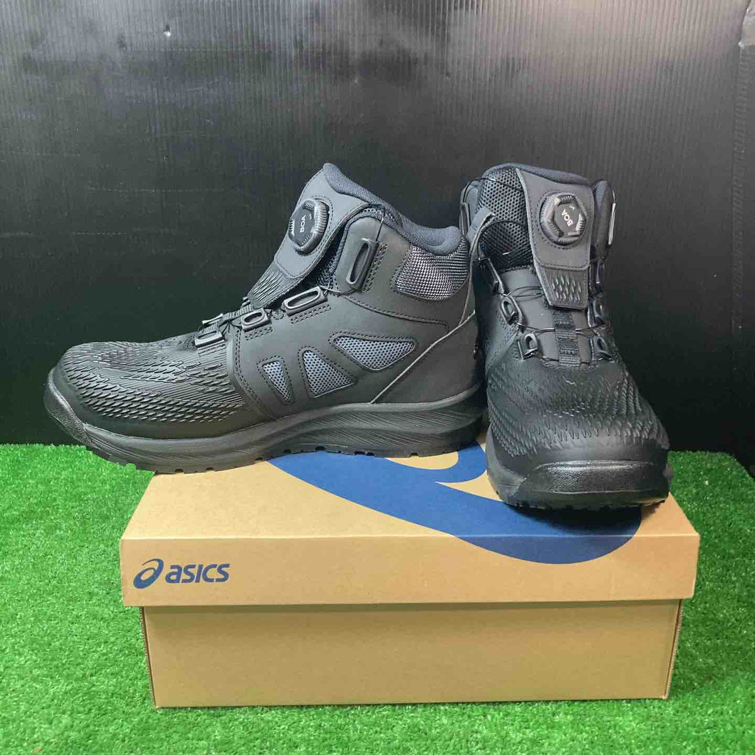 ◇[アシックス] ワーキング 安全靴 作業靴 ウィンジョブ CP122 BOA ブラック/ガンメタル 25.5cm 3E JSAA規格A種認定 A種先芯 ハイカット ポリウレタン BOA【岩槻店】