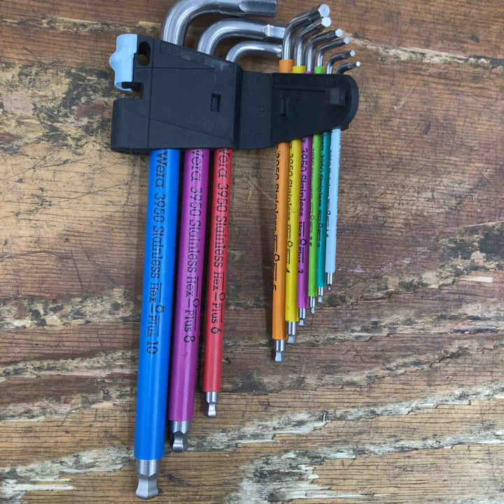 ◇Wera 3950/9 ステンレス製 ヘックスプラス 六角レンチ 9本セット マルチカラー【柏店】