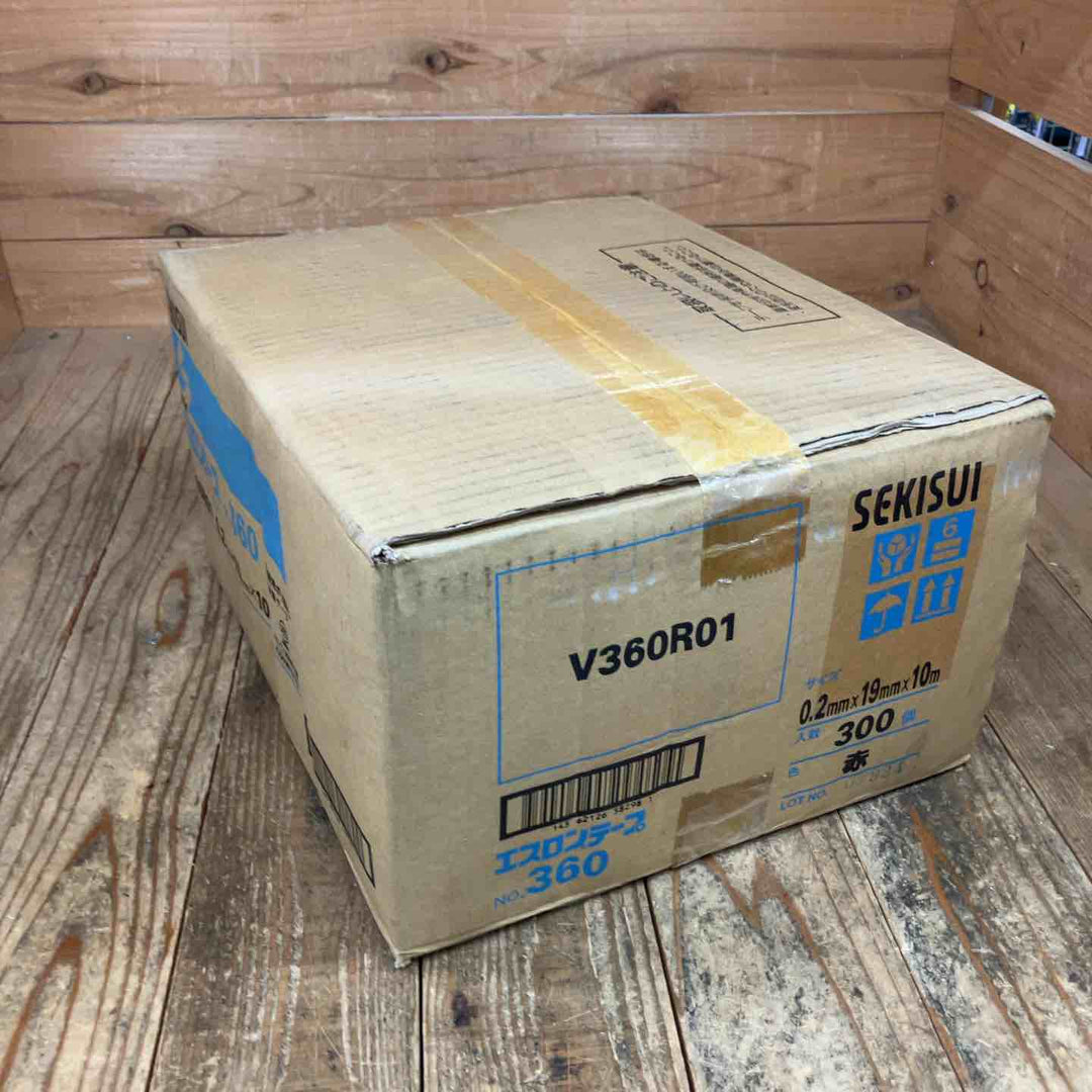 セキスイ(SEKISUI) 積水 エスロンテープ No.360 V360R01 塩化ビニル (0.2mmx19mmx10ｍ・赤)300個【所沢店】