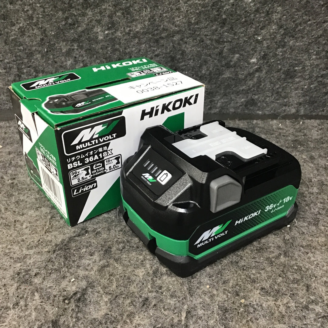 【未使用・送料無料の格安5個セット！】 ハイコーキ HiKOKI 第二世代 マルチボルト リチウムイオンバッテリー 36V/2.5Ah BSL36A18X 【桶川店】