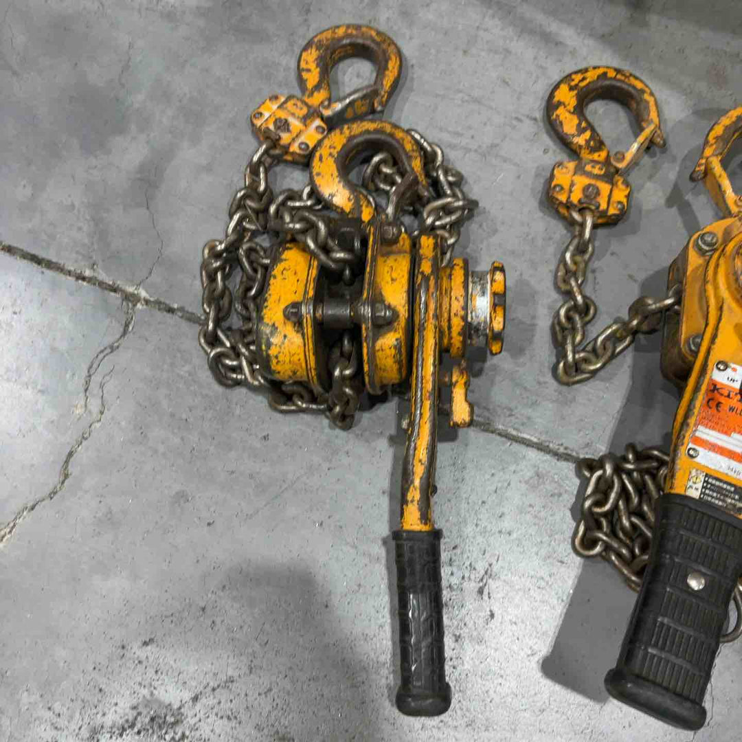 KITO/キトー レバーブロック L5型 LB016 荷重1.6t/1.6トン 揚程1.5m レバーホイスト ガッチャ 荷揚げ機 荷締め 3台セット【川口店】