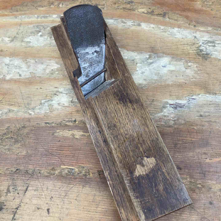 【現状品 】　「廣貞」銘 鉋 刃幅約46mm 面取り 際【柏店】