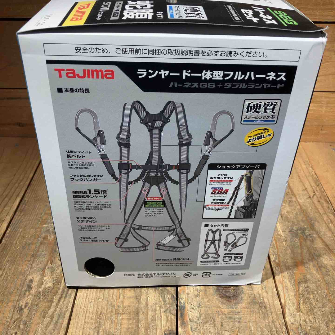 【未使用品】□タジマ(Tajima) ハーネスGS＋蛇腹ダブルランヤードL2セット 白 Lサイズ A1GSLJR-WL2WH【所沢店】