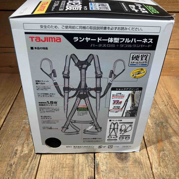 【未使用品】□タジマ(Tajima) ハーネスGS＋蛇腹ダブルランヤードL2セット 白 Lサイズ A1GSLJR-WL2WH【所沢店】