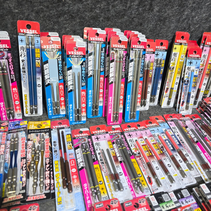 【まとめ売り！未使用品】インパクト用 ビット 1～2本入り 145パック Anex、VESSEL、SUNFLAG メーカー・サイズ混在 六角軸【桶川店】