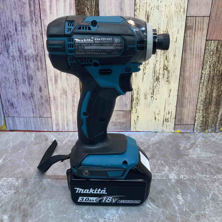 【中古品】★マキタ makita 18V  コードレスインパクトドライバー TD149DRFX バッテリー充電回数10回8回【八潮店】