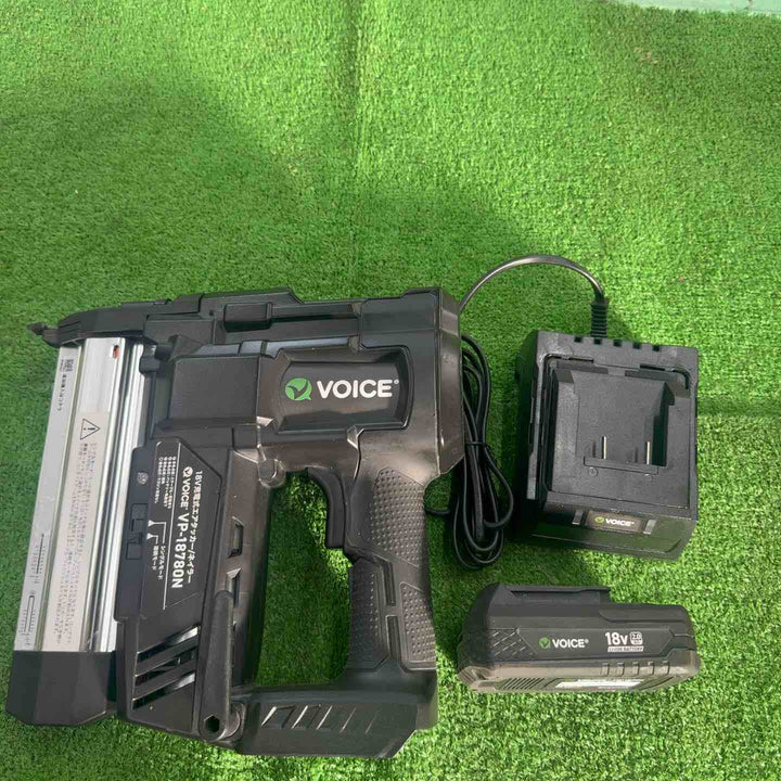 【ジャンク品】 VOICE 18V 充電式 エアタッカ 4mmステープル、足長50mm仕上げ釘 兼用機 【桶川店】