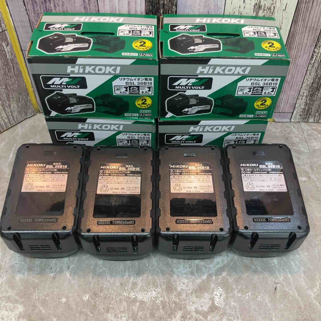 【未使用品】【純正】4個セット HiKOKI ハイコーキ マルチボルト リチウムイオンバッテリー 36V 4.0Ah BSL36B18【八潮店】