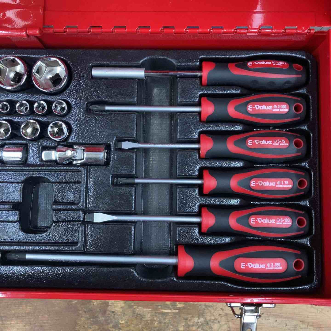 【中古品】e-value 工具箱 ツールボックス 引き出し 赤【柏店】