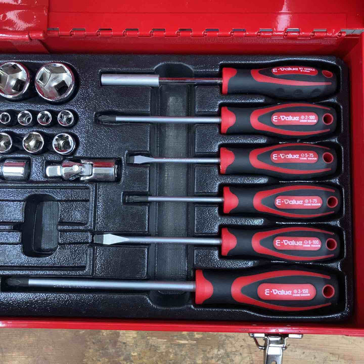 【中古品】e-value 工具箱 ツールボックス 引き出し 赤【柏店】