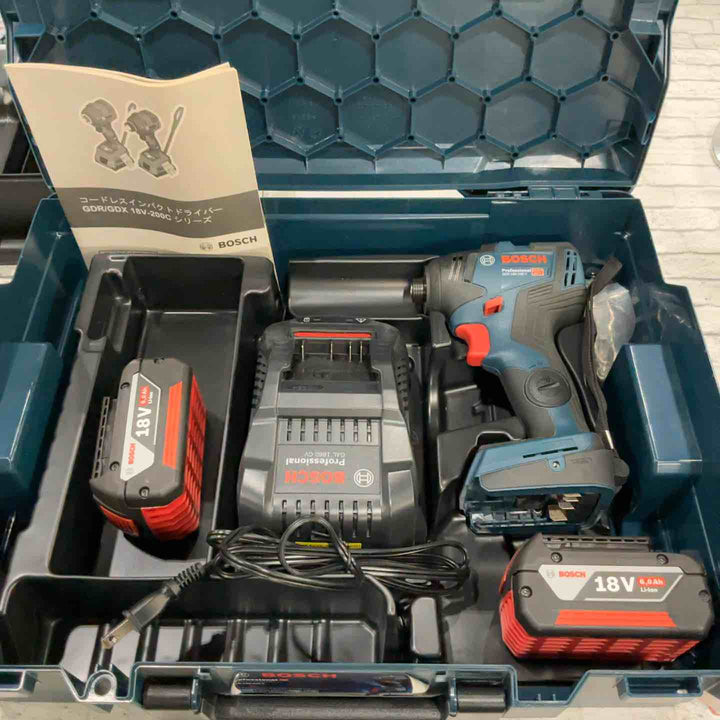 ◇ボッシュ(BOSCH) コードレスインパクトドライバー (6.0Ahバッテリー2個・充電器・キャリングケース付) GDR18V-200C6【川口店】