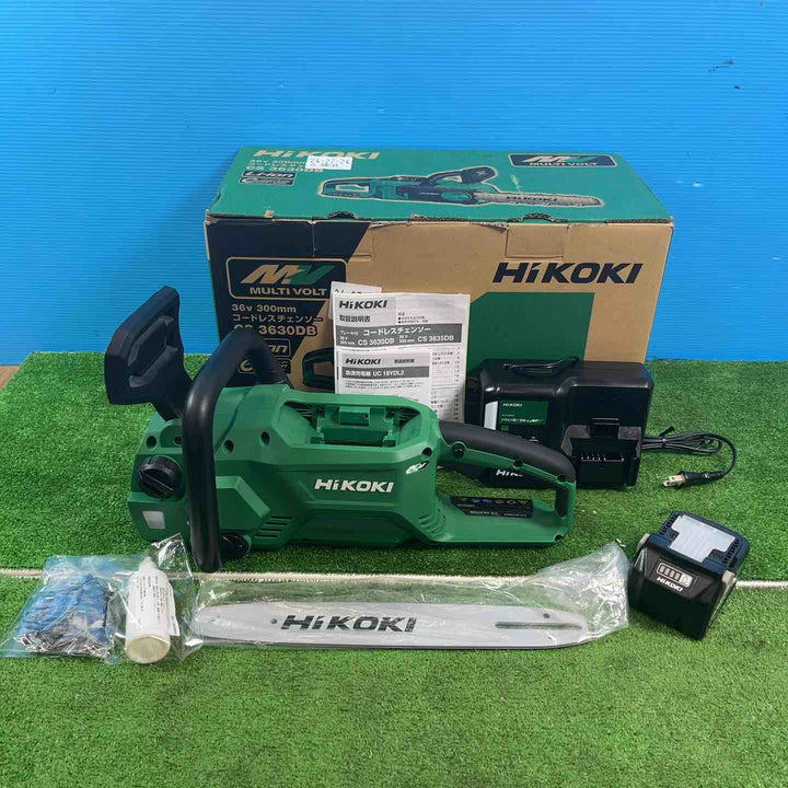 HiKOKI(ハイコーキ) 36V コードレスチェンソー 300mm 蓄電池1個、急速充電器付 CS3630DB(XP) ※チェーンケース欠品【岩槻店】