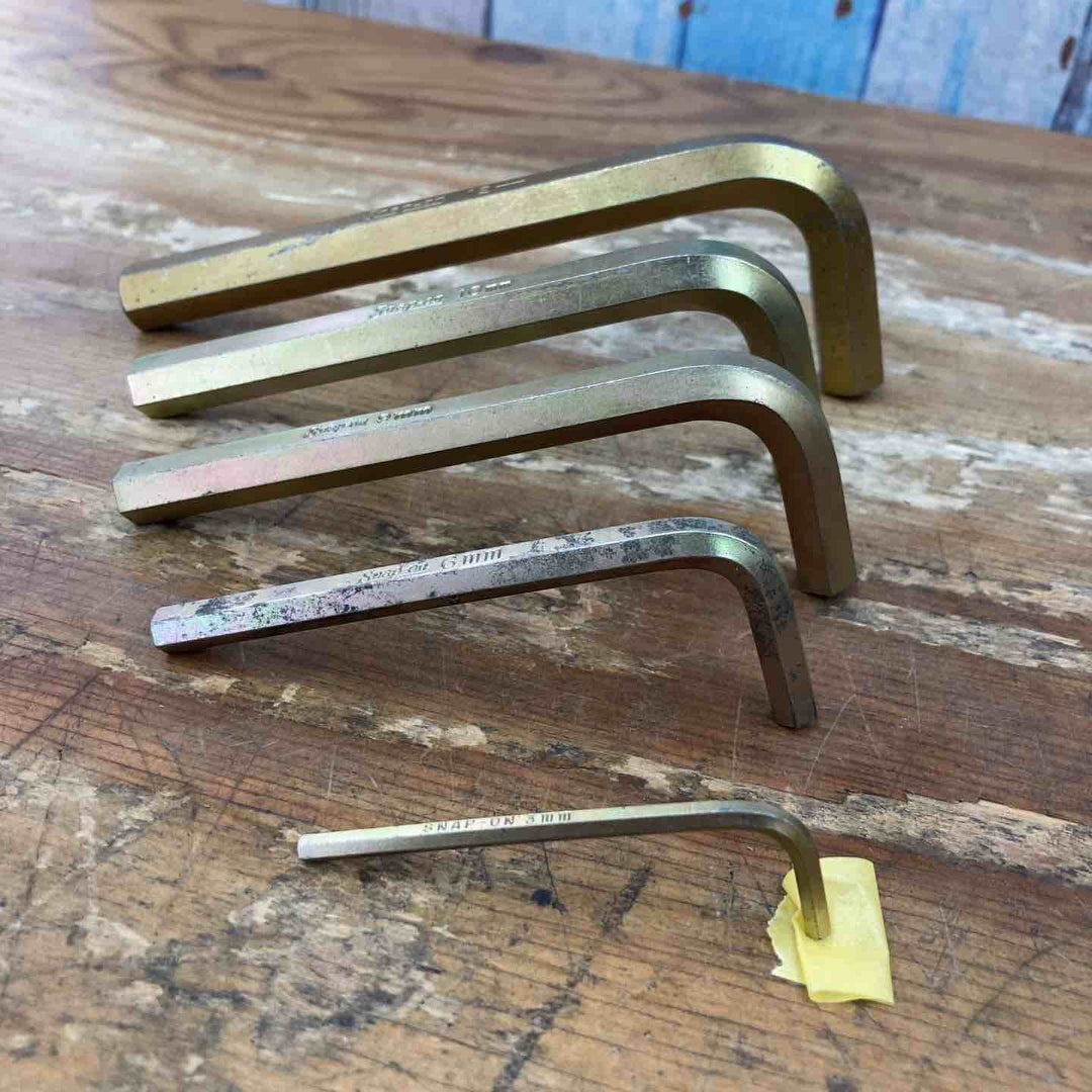 【中古品】▲スナップオン(Snap-on) 六角レンチ5本セット 旧ロゴ 12,10, 9, 6, 3mm【柏店】