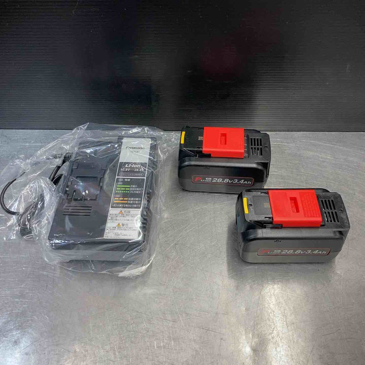 【未使用品】 パナソニック(Panasonic) バッテリー+充電器まとめ 28.8V3.4Ah(EZ9L84)バッテリー2個、充電器(EZ0L81)1個 【東大和店】