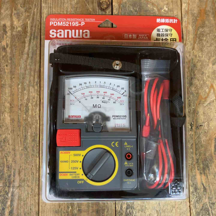 【未使用品】三和電気計器(サンワ/sannwa) アナログ3レンジ式絶縁抵抗計 PDM5219S-P【所沢店】