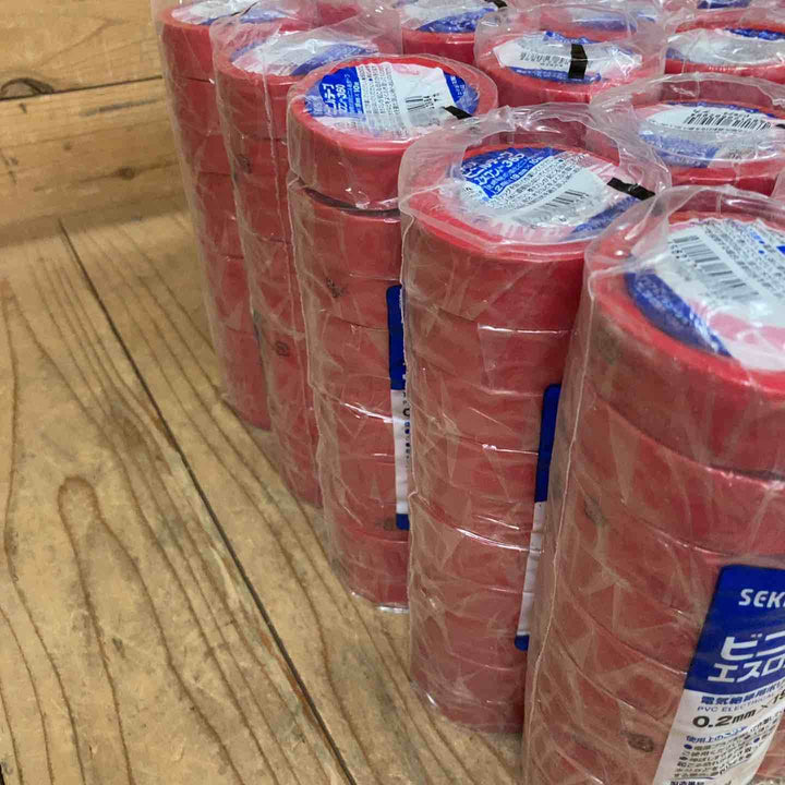 セキスイ(SEKISUI) 積水 エスロンテープ No.360 V360R01 塩化ビニル (0.2mmx19mmx10ｍ・赤)400個【所沢店】