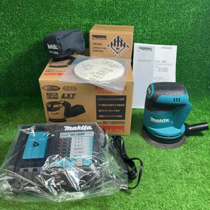 マキタ(Makita) 125ミリ充電式ランダムオービット 18V6Ah バッテリ・充電器付 BO180DRG【藤沢店】