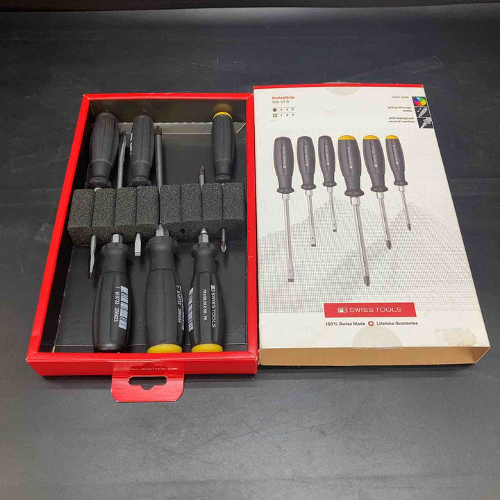 ◇PB SWISS TOOLS スイスツールズ 6本組スイスグリップ 貫通マイナス・プラスドライバーセット 8249.DNCBB【川越店】
