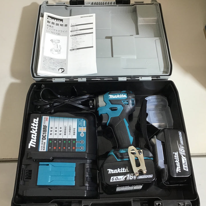 【未使用品】★makita マキタ 18V 充電式インパクトドライバ TD173フルセット 3台セット 青 黒 オリーブ ★送料無料★【戸田店】