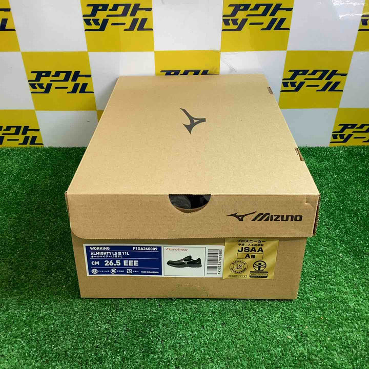 ミズノ ワークシューズ オールマイティLSIII 11L F1GA2600 26.5 cm ブラック×シルバー【越谷店】