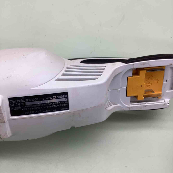 ◇マキタ(makita) コードレスクリーナ CL140FDZW バッテリー1個付き BL1430 156回 10％放電  ストレートパイプ欠品 【越谷店】