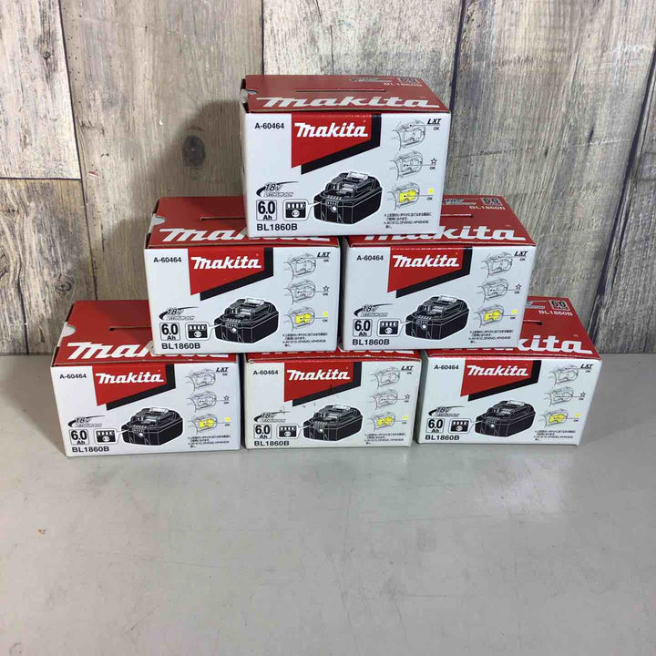 【未使用品】 純正 マキタ makita リチウムイオンバッテリー 18V/6.0Ah BL1860B 6個 バッテリー 純正品 18V 【戸田店】