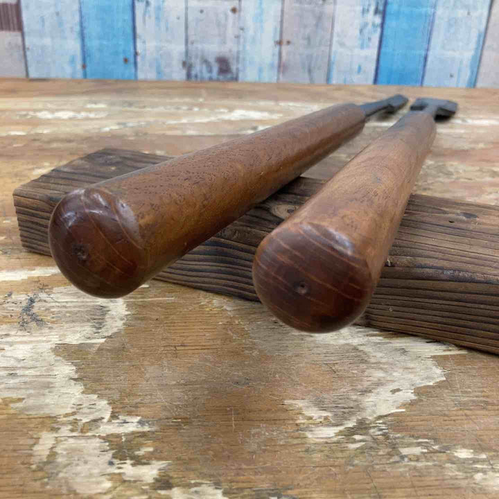 【中古品】　銘不明 突き鑿 2本組 「●村」 のみ 和工具 大工道具【柏店】