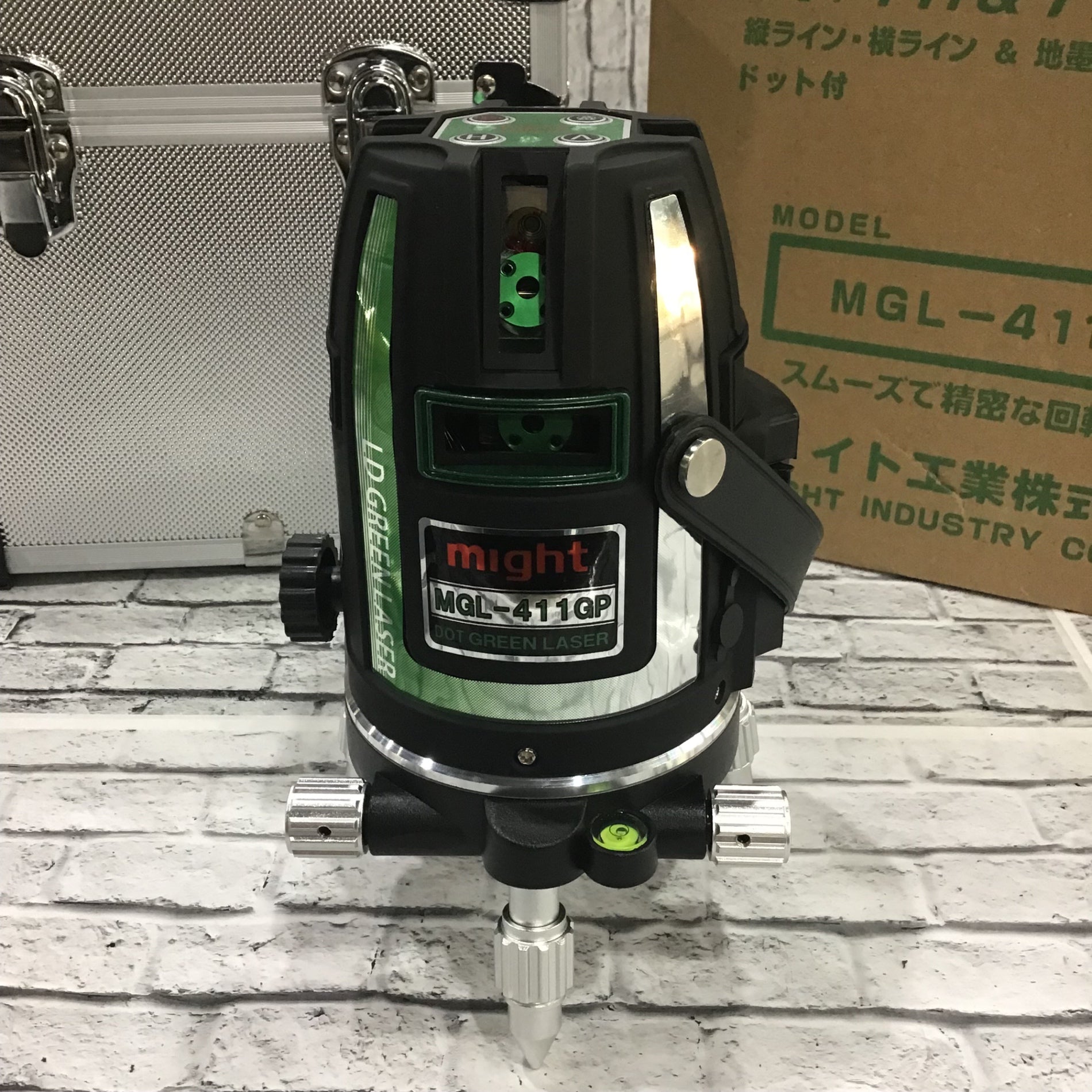 〇マイト工業(might) グリーンレーザー墨出し器 MGL-411GP 矩十字・横