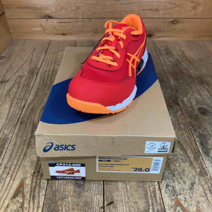 [アシックスワーキング] ASICS 安全靴/作業靴 ウィンジョブ CP212 AC JSAA A種先芯 耐滑ソール fuzeGEL搭載 メンズ エレクトリックレッド/オレンジポップ 26.0 cm 3E【所沢店】