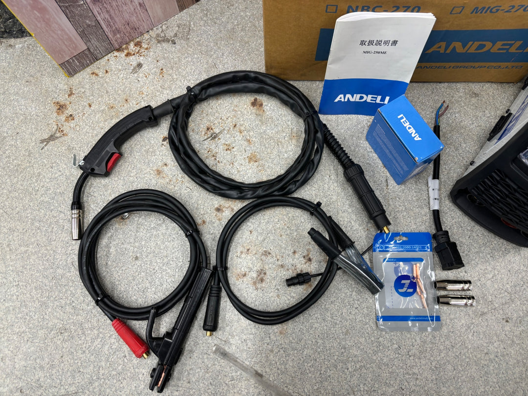 ANDELI 半自動溶接機 MIG-250ME 120AノンガスMIG/アーク溶接/LIFT TIG 100V/200V兼用【八潮店】