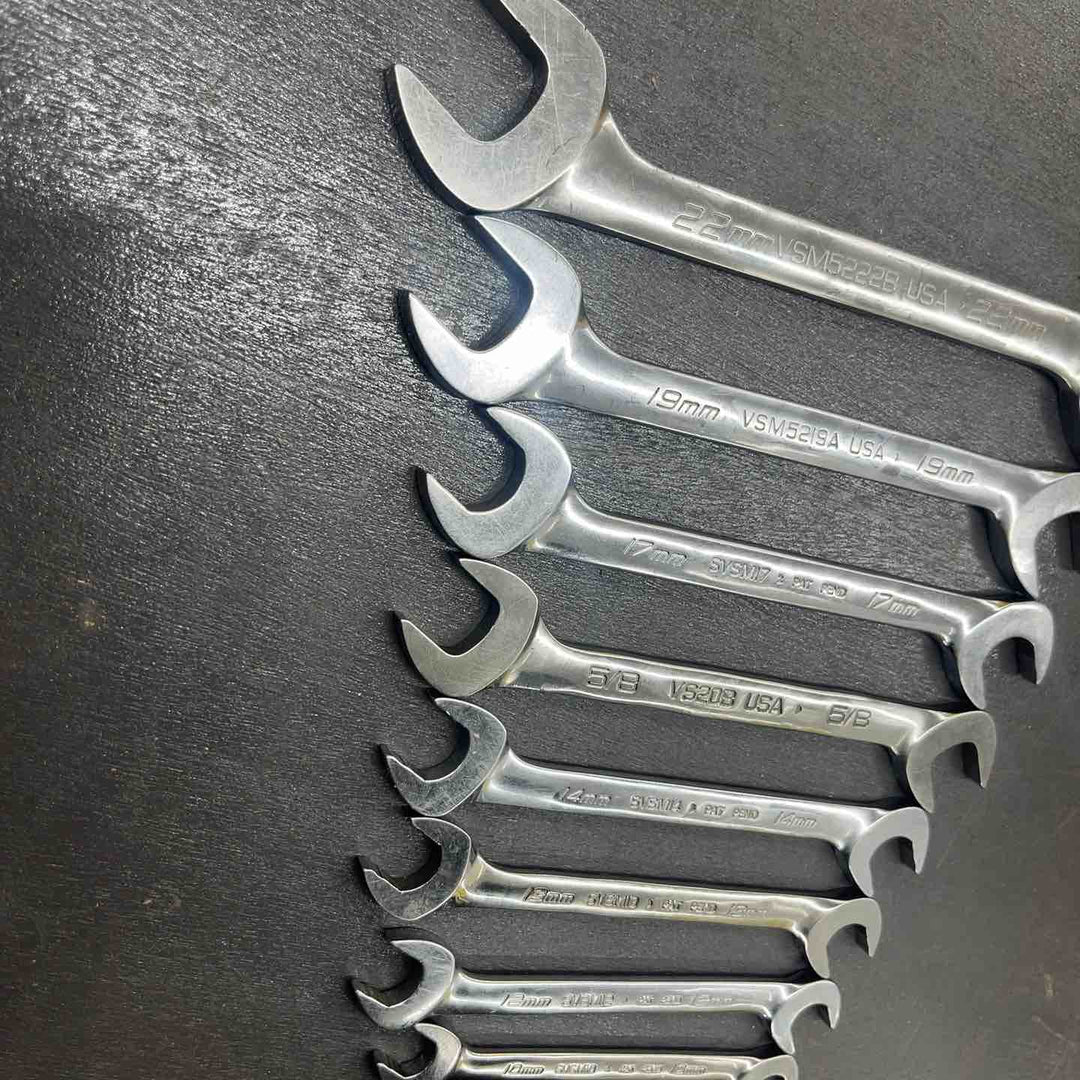 スナップオン(Snap-on)VSM5222B VSM5219A VS20B SVSM17 SVSM14 SVSM13 SVSM12 SVSM10　22,19,5/8,17,14,13,12,10 オープンエンドレンチ 8点　【越谷店】