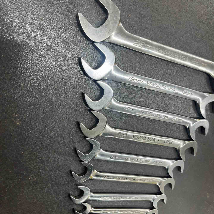 スナップオン(Snap-on)VSM5222B VSM5219A VS20B SVSM17 SVSM14 SVSM13 SVSM12 SVSM10　22,19,5/8,17,14,13,12,10 オープンエンドレンチ 8点　【越谷店】