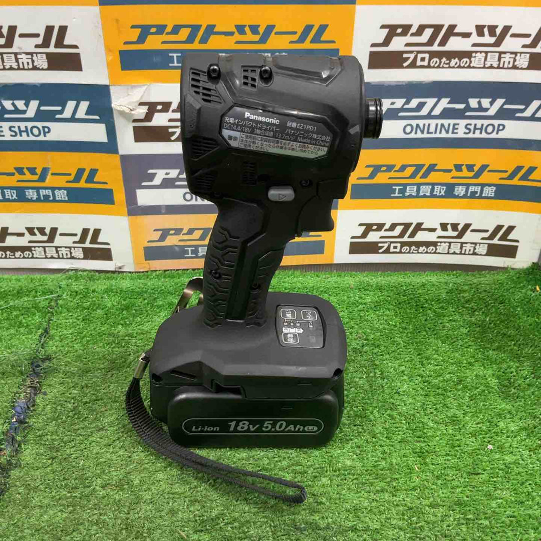 ◇パナソニック 充電インパクトドライバー EZ1PD1 +BRAIN 18V5.0Ahバッテリー2個 アタッチメント付 EXENA Pシリーズ ブラック EZ1PD1J18A1B【草加店】