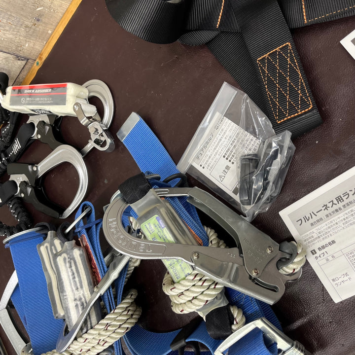 【未使用(店頭展示品)】タニザワ フルハーネス UXV-01A-2TRG ツヨロン ランヤード NM-A441-D1 3個セット 未使用保管品【東大和店】