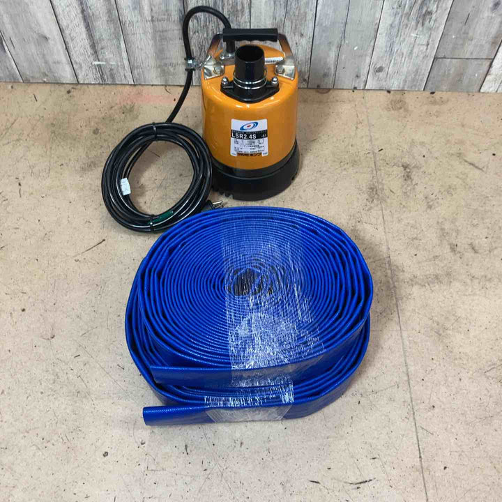 【中古品】◇ツルミ 水中ポンプ LSR2.4S-51 50Hz SUNNYHOSE 50ｍｍ×20ｍ 2本付【東大和店】