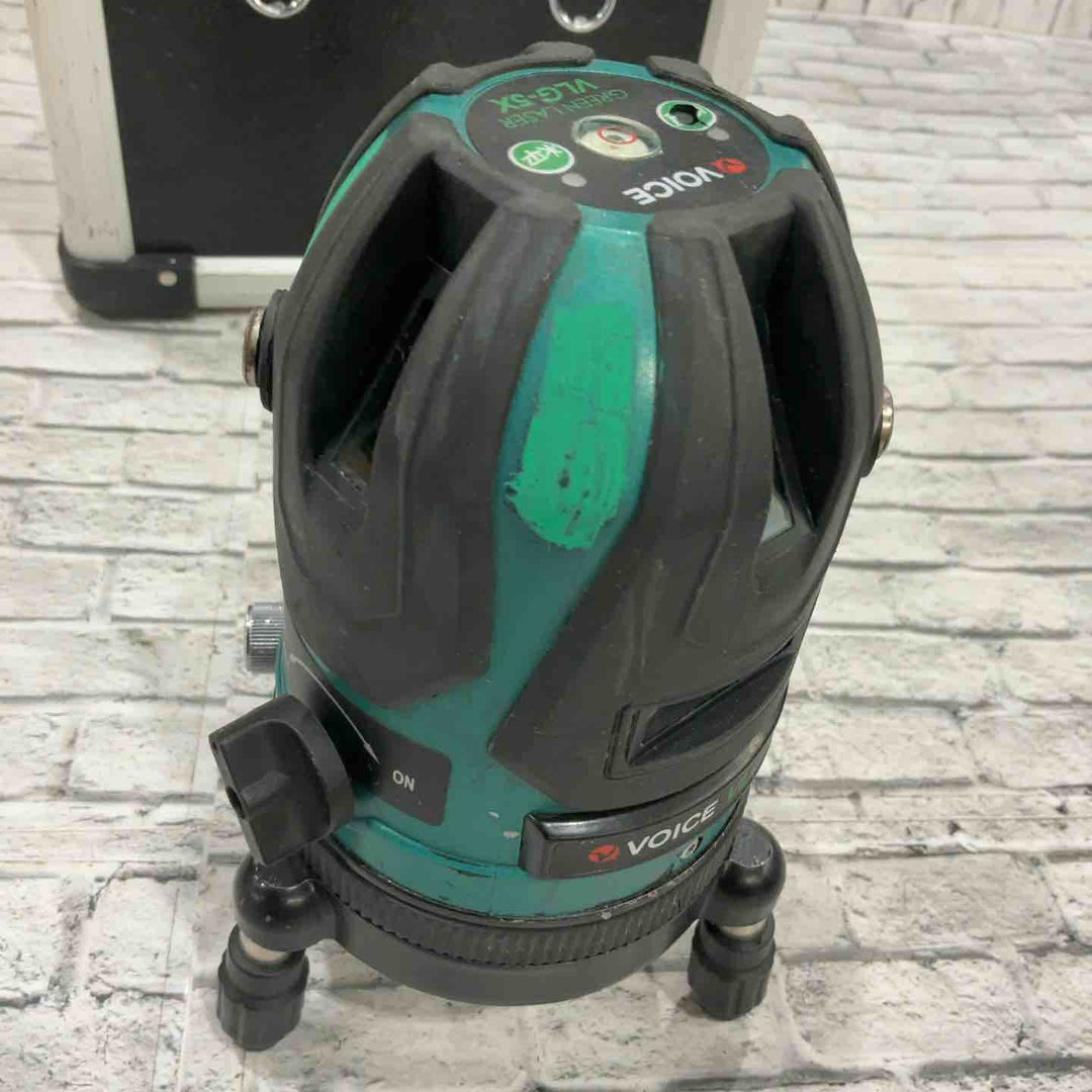 ◇VOICE レーザー墨出し器 5ライングリーンレーザー 矩十字・横 VLG-5X【川口店】