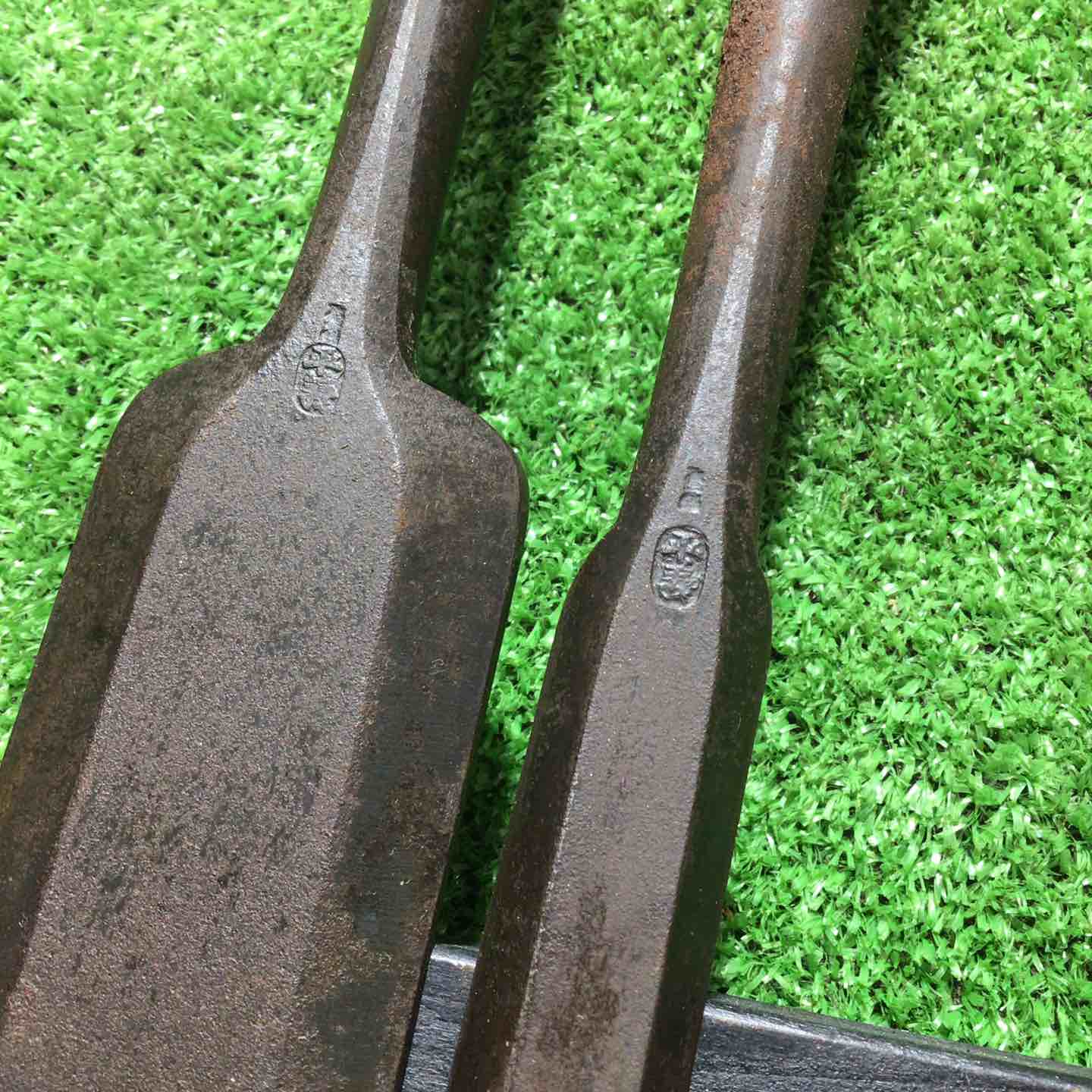 平義(？) 突き鑿 2本組 約23mm/約48mm 本体のみ 錆あり 【川口店