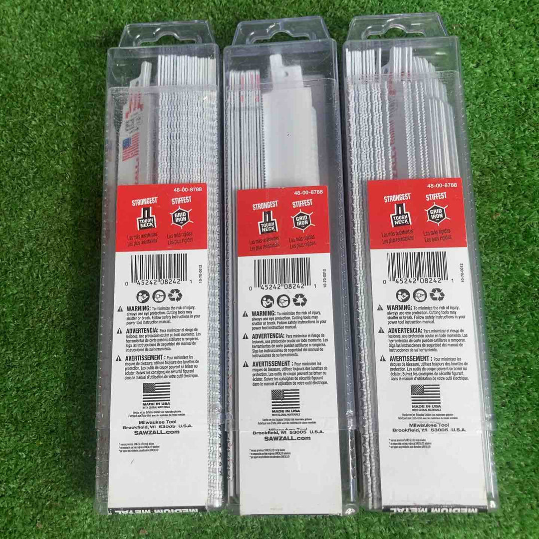 ミルウォーキー(Milwaukee) レシプロソー替刃 9インチ 18TPI 25枚入り/48-00-8788　3箱セット　75枚【草加店】