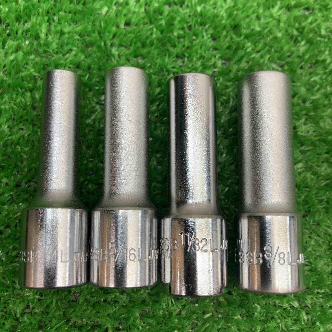 差込角9.5mm(3/8inch)　ディープソケット（６角）（インチサイズ）12本セット【富山店】◇BR