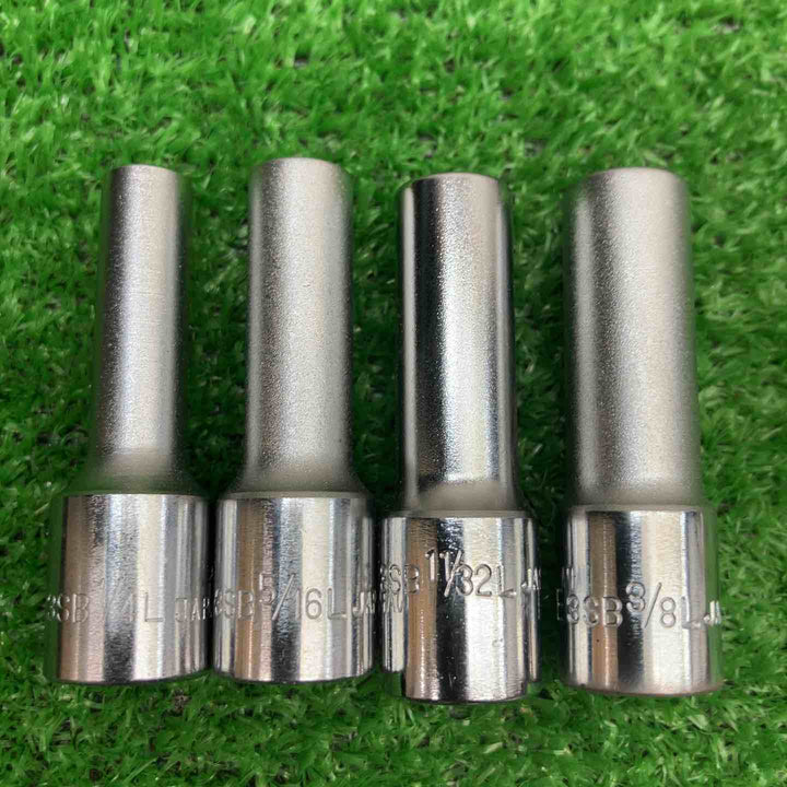 差込角9.5mm(3/8inch)　ディープソケット（６角）（インチサイズ）12本セット【富山店】◇BR